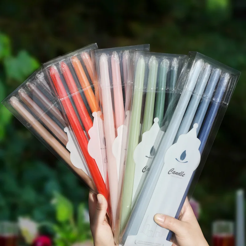 Wholesale Luxury Wedding Taper Candle Stick Set Smokeless Drippless Pure Color Cotton Wick Christmas Easter-Candle Manufacturers