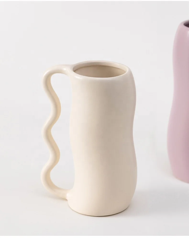Artistic matte table decorations decorative vases decor ceramic vase home china ceramic vase with handle