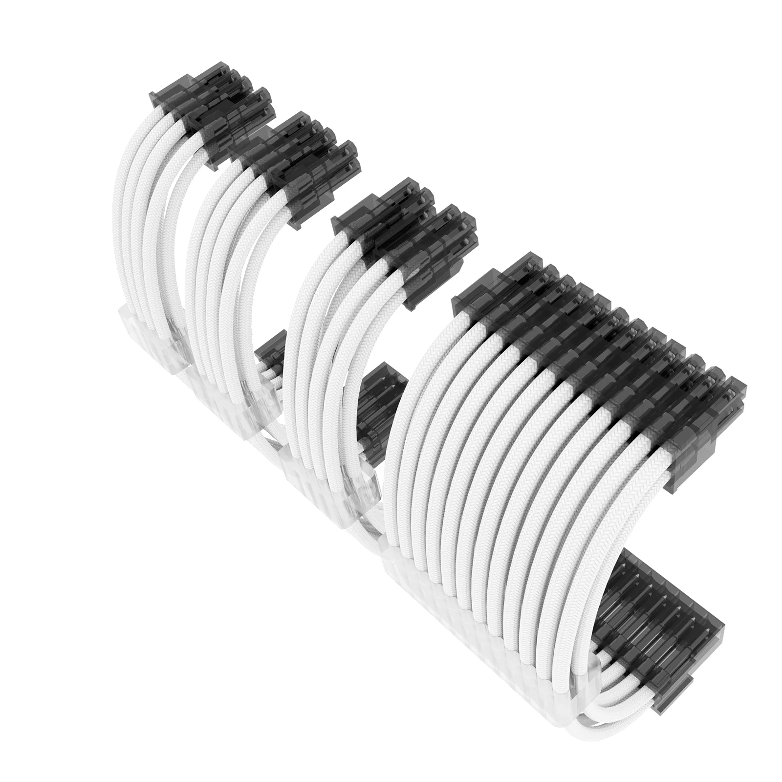 Sleeve Extension Power Supply Cable Kit 18AWG ATX 24P+ EPS 8-P+PCI-E8-P with Combs for PSU to Motherboard/GPU