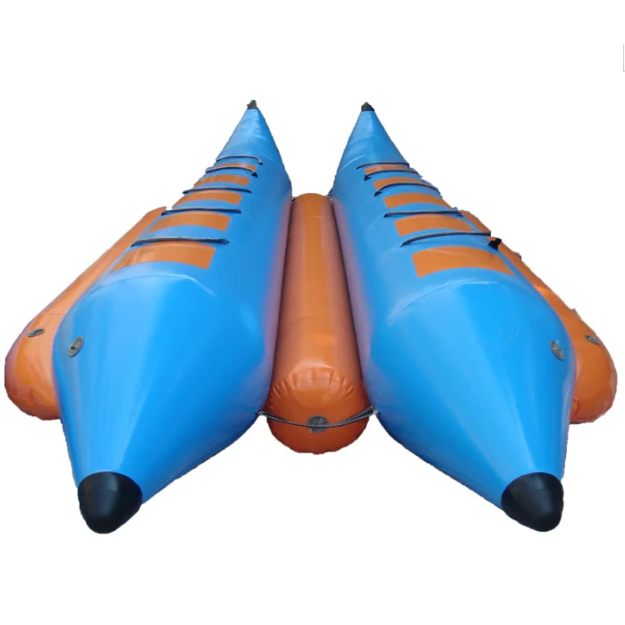 0.65, 0.9mm PVC Wholesale inflatable fly fish banana boat for sale 5/6/7/8 people to sit