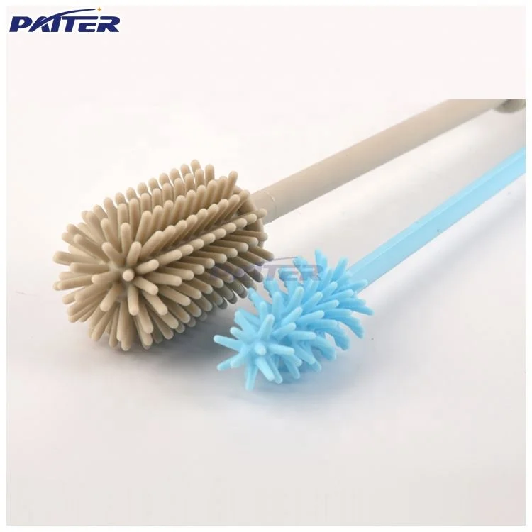 Latest style deep cleaning bacterial remover soft heat resistance silicone bottle cleaning brush