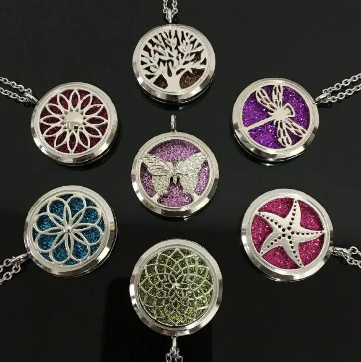 Tree of Life Aromatherapy Perfume Essential Oil Diffuser Open Stainless Steel Locket Pendant Necklace