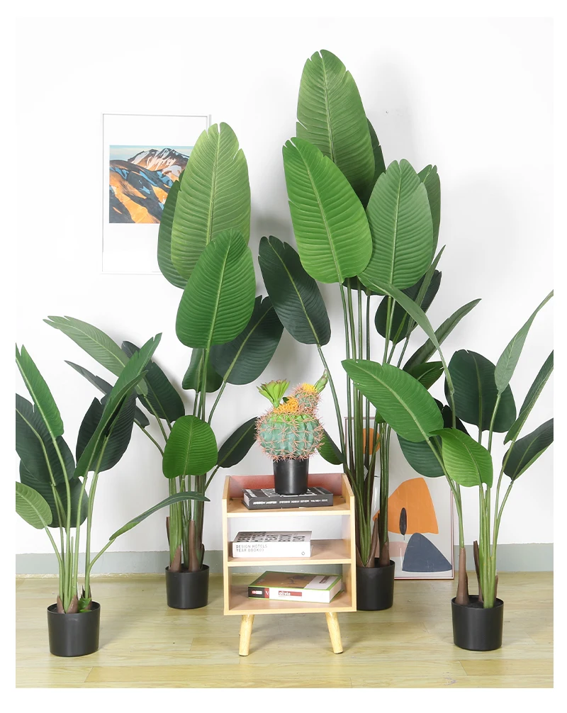 Wholesale artificial decorative plant Artificial Simulation plants Artificial Banana Tree Leaves for sale For Home Garden hotel