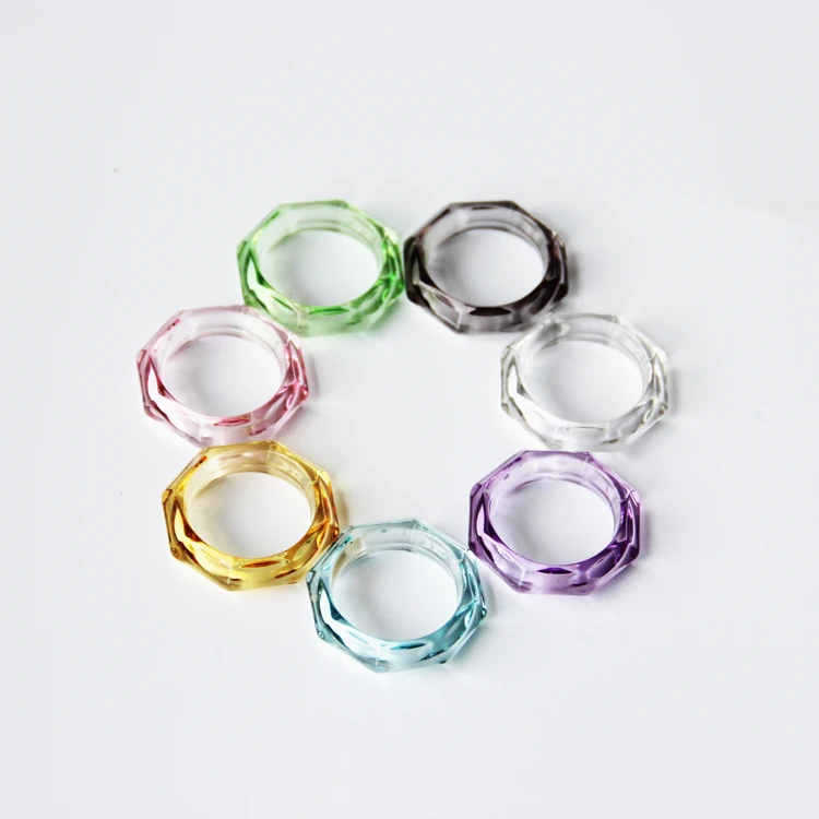 Оптовая продажа акриловое пластиковое ювелирное изделие кольцо для женщин 13 видов стилей