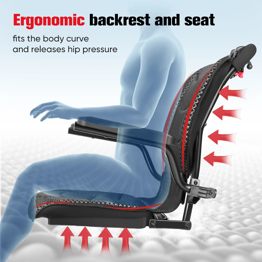 12Inch Big Wheel Off Road Outdoor Strong Shock Absorbed Wheelchair Durable Carbon Transfer Portable Ergonomic Manual Wheelchair