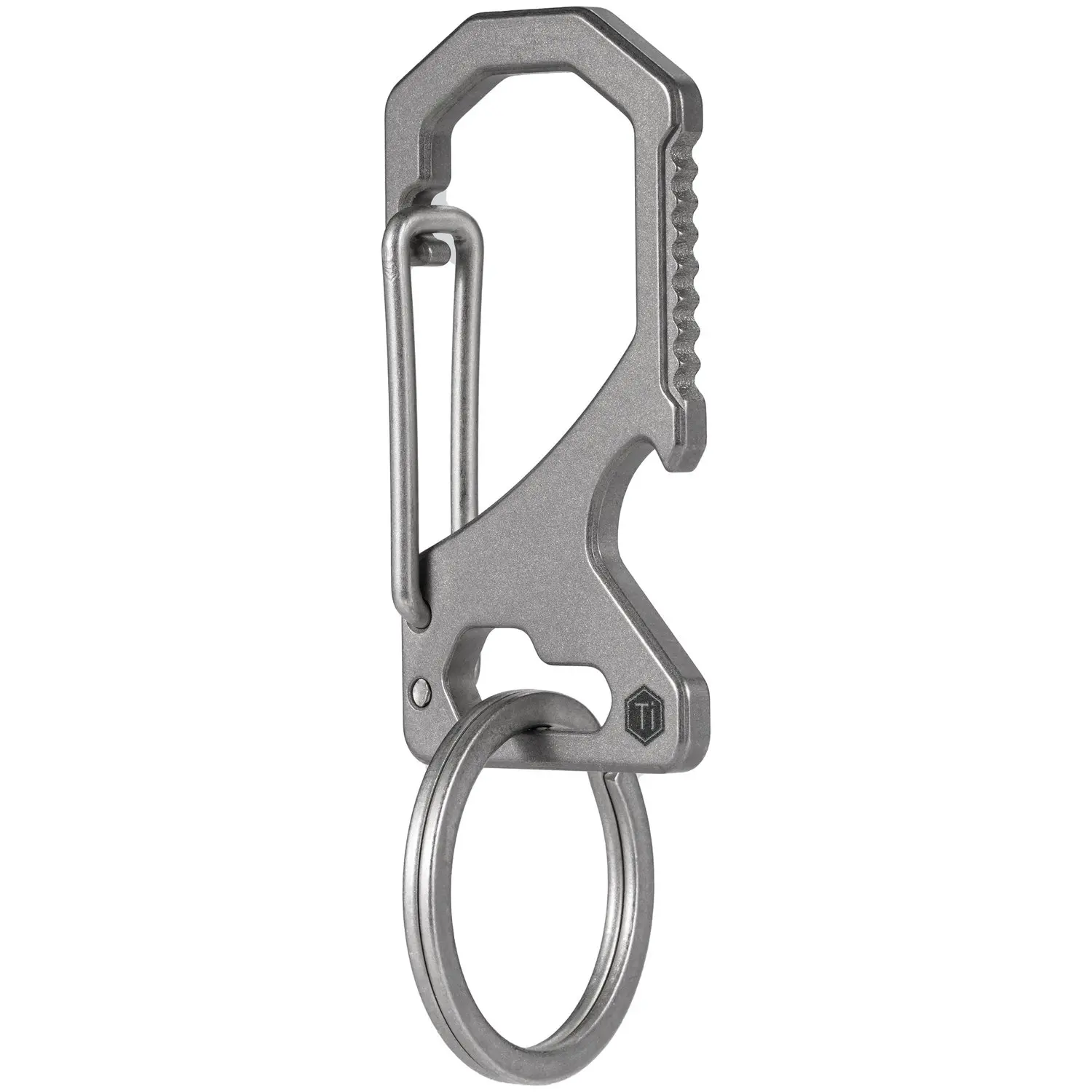 Маленький титановый карабин для ключей KeyUnity KM05 2-дюймовый держатель открывания пивных бутылок многофункциональный Многофункциональный инструмент с винтовым наконечником