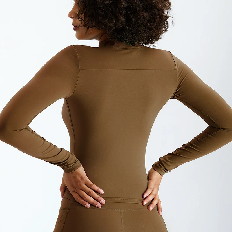 Hot Sale Women Long Sleeve Recycled Nylon Fitness Sports Jackets Yoga Top Coat Athletic Wear