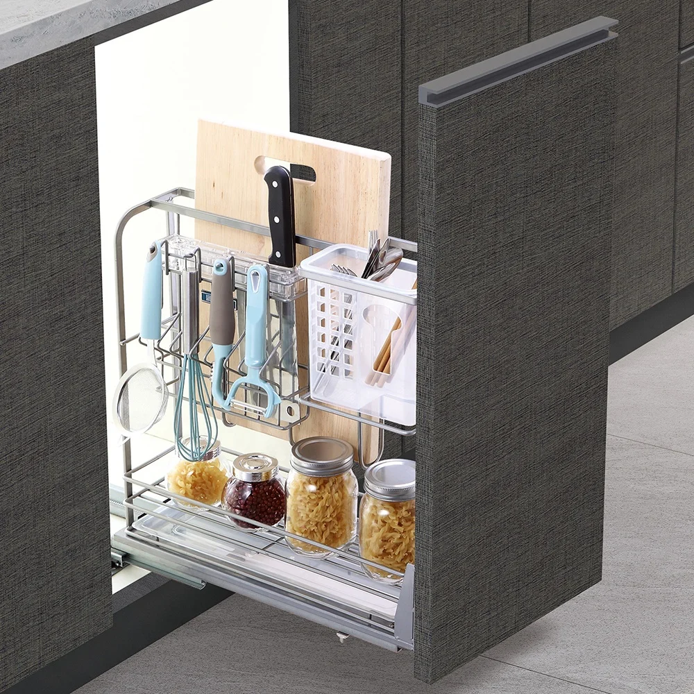 2019 2020 Recommended Product Heavy Gauge Steel High Durability Kitchen Cabinet Sliding Slide Pull Out Wire Basket in Stock