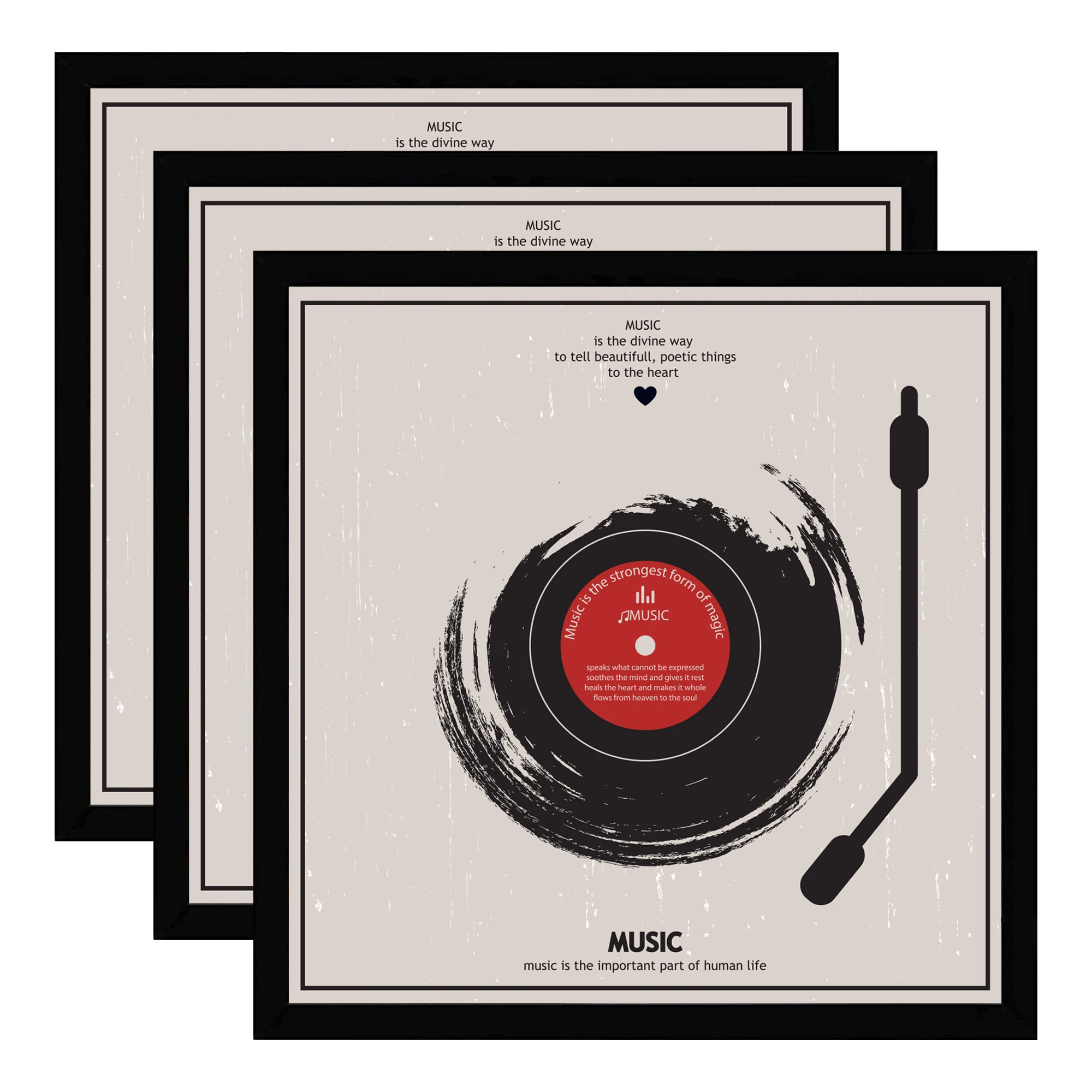 12x12 Black Square Photo Frame Vinyl Frame with Polished Plexiglass Vinyl Record Display Frame for Wall Mounted