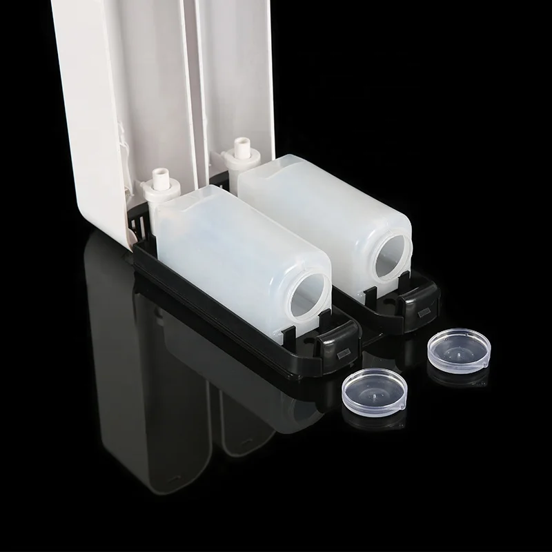 OEM bathroom 300ml shampoo dispenser white refillable shampoo and conditioner dispenser pump white
