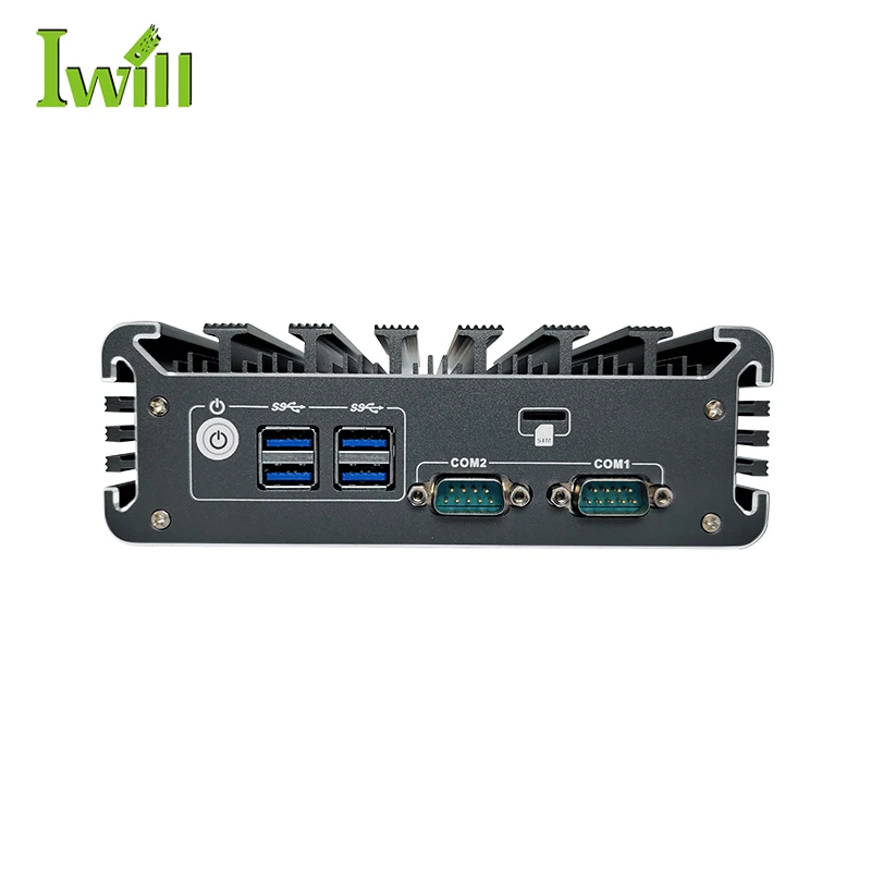 Fanless embedded mini pc Iwill N3122 i5 7360U Dual core 2*2.5G LAN Linux mini pc with 1*SIM slot 6*USB