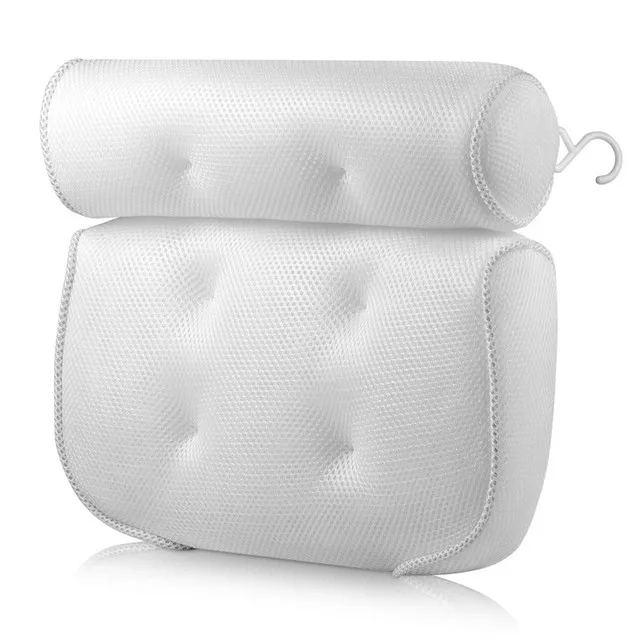 2022 hot sale 3D Mesh Spa Bath Pillow with Suction Cups Neck and Back Support Pillow for Home Bathroom pillow