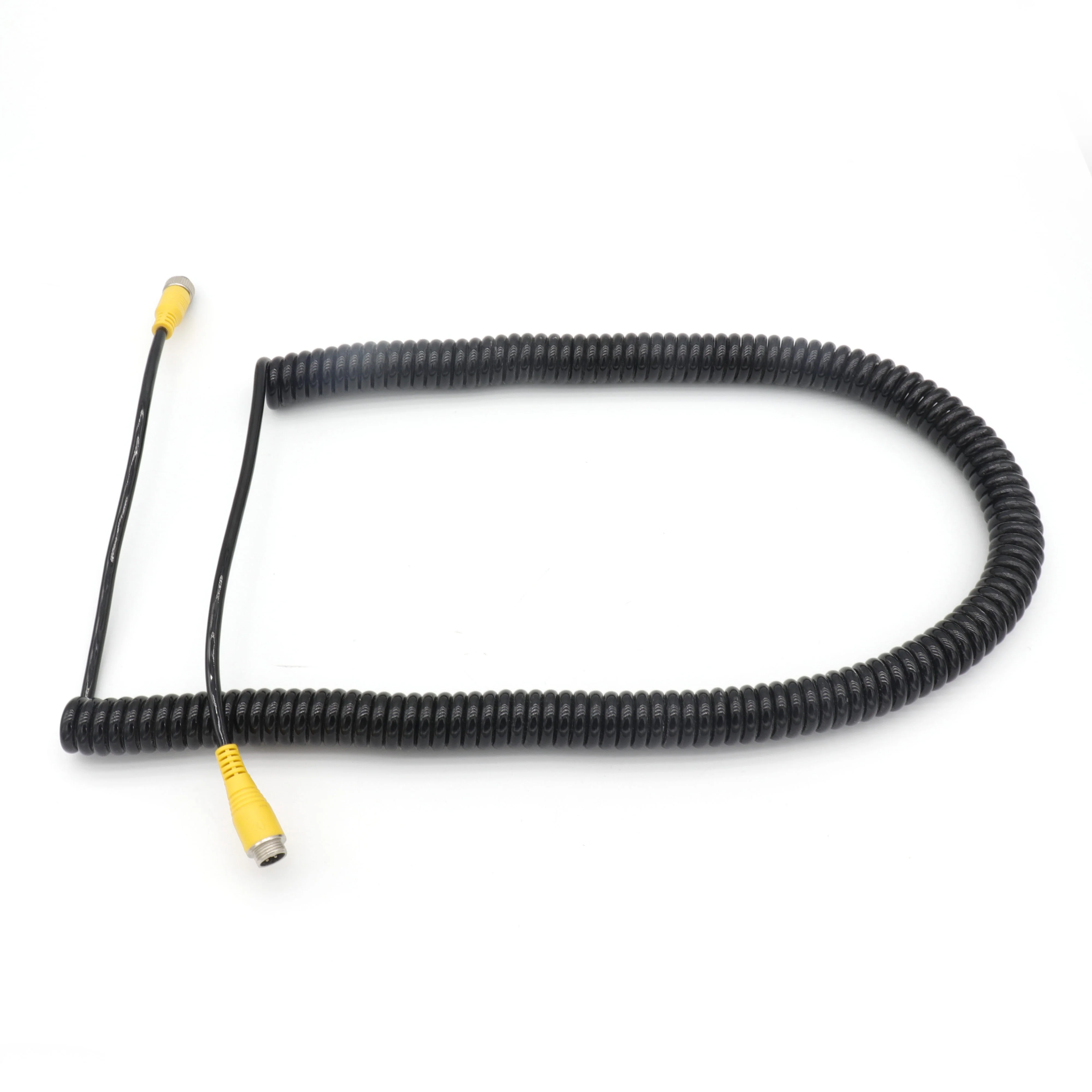 Car Video 4Pin Aviation Extension Lead Coil Spiral Cable for CCTV Rearview Camera Truck Trailer Camper