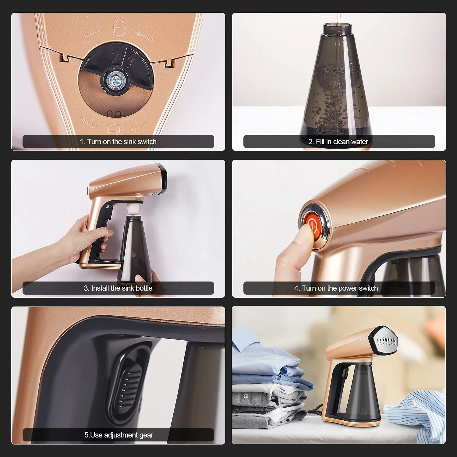 Wholesale Supplier Home 1500 Watt Handheld Steamer for Clothes Portable Travel and Home Use Steamer Foldable Fabric Garment