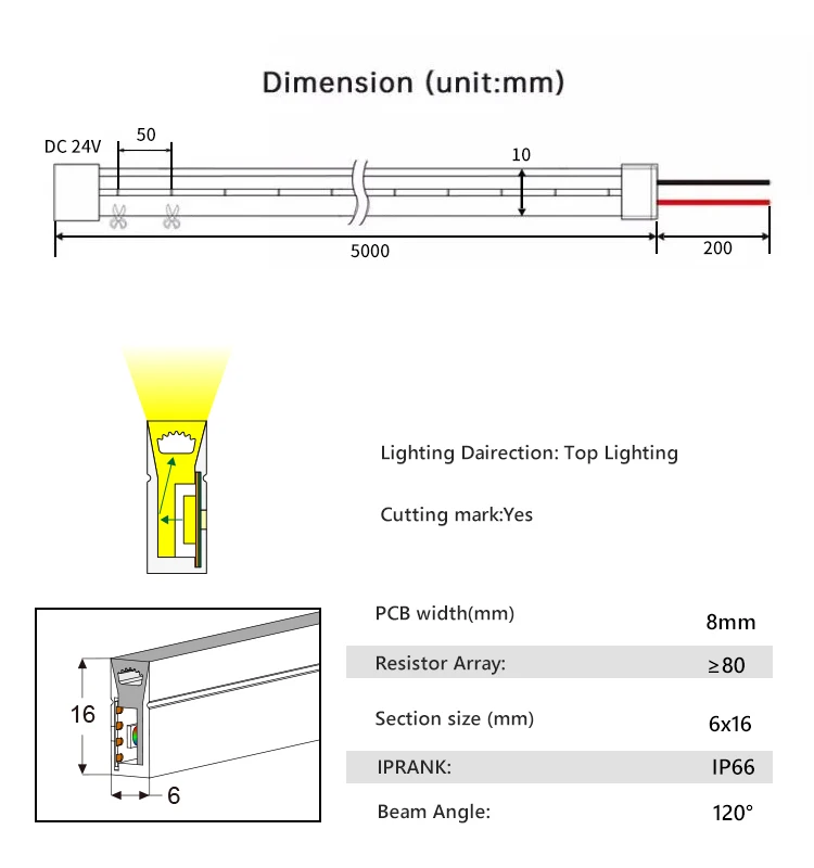 Outdoor IP67 Waterproof 06*16mm Color Alternate Neon Waterproof Neon Light Flexible LED Silicone Neon Strip