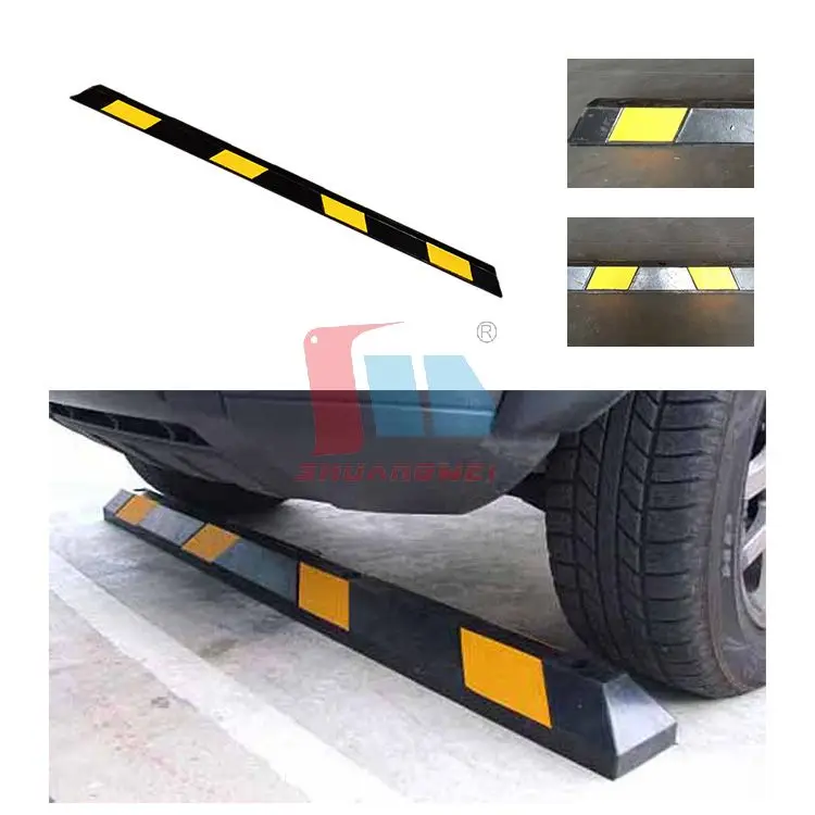 Custom Road Rubber Flexible Parking Lot Curb Blocks Garage Door Stopper Parking Wheel Stop Road Wheel Stopper For Car Parking