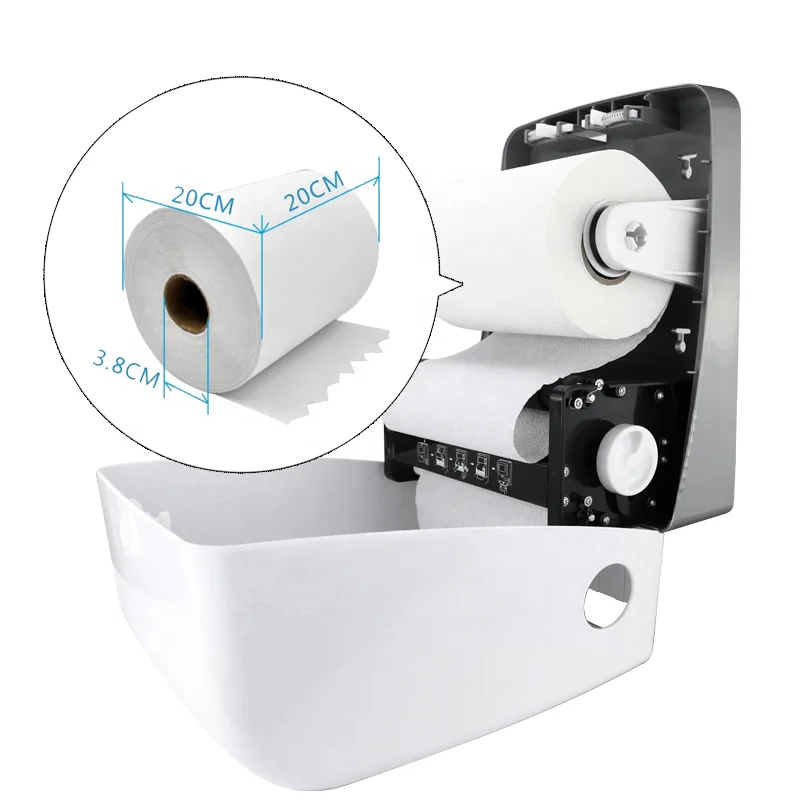 
Office Building Bus Station Wall Mounted ABS Factory Price Auto Cut Paper Dispenser 