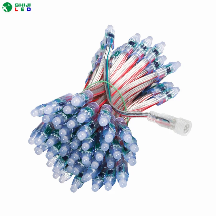 12mm Bullet WS2811 RGB led pixel light  IP68 outdoor led strings 12V 5V Black wire Permanent Decorative Lighting