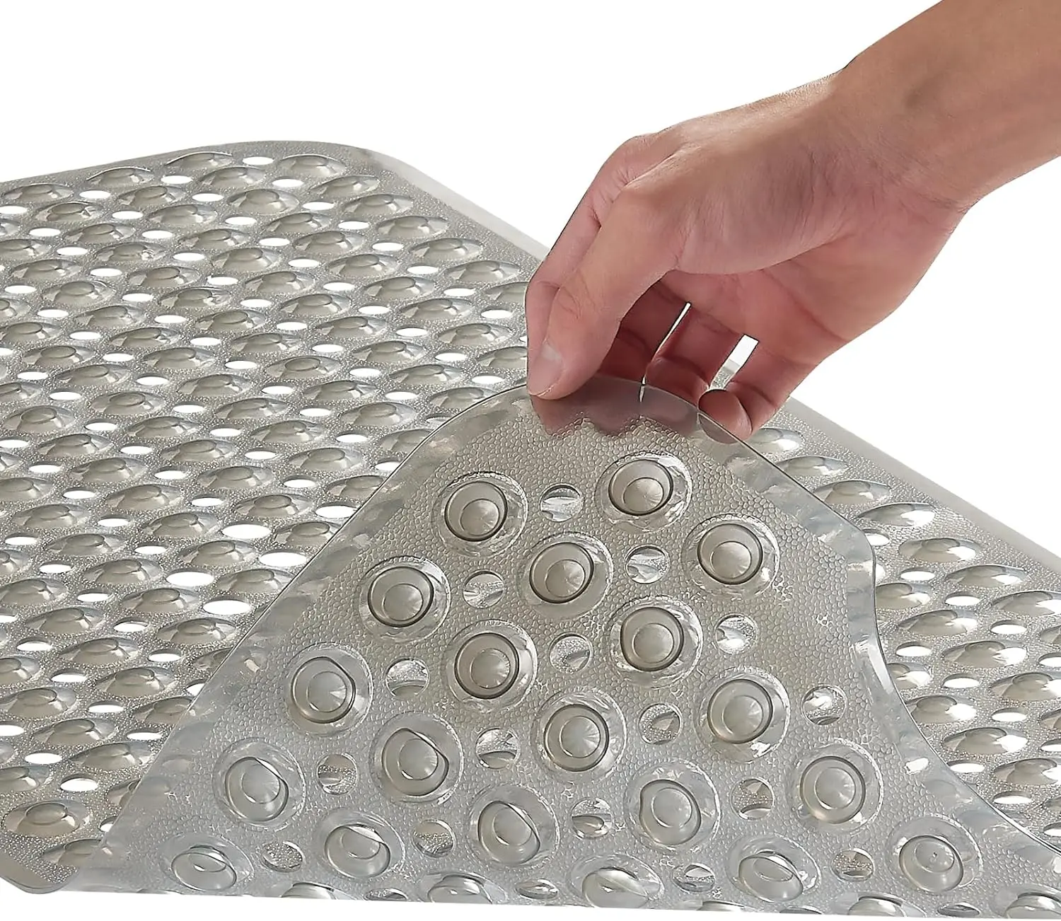 pvc anti slip adhesive shower mat non slip geometric bathtub mat with suction cups for shower tub