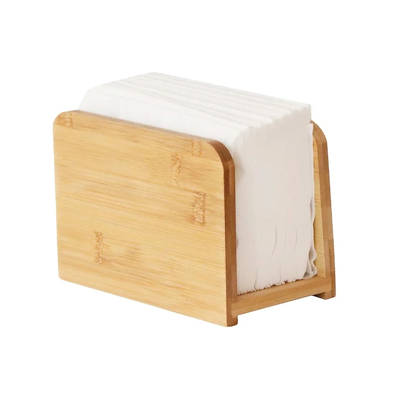 Bamboo Napkin Holder for Tables Napkin Organizer Upright Tissue Napkin Dispenser Stand