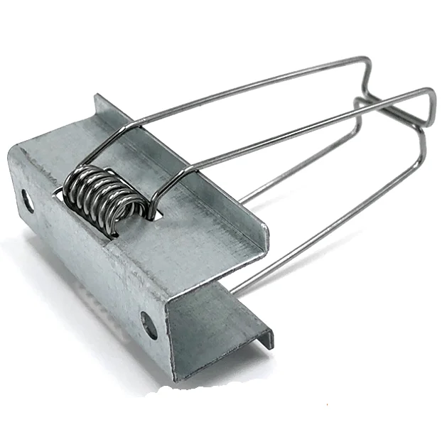 Custom stamping stainless steel flat metal bracket with torsion spring clip for  LED line light