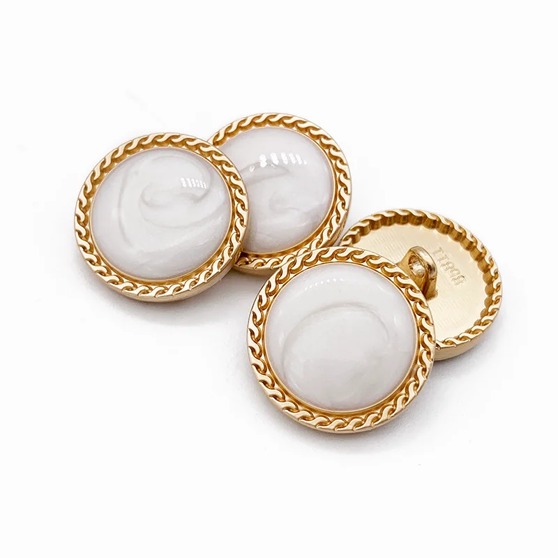 Custom high quality design Zinc Alloy gold metal sewing accessory garment uniform blazer suit coat shank button