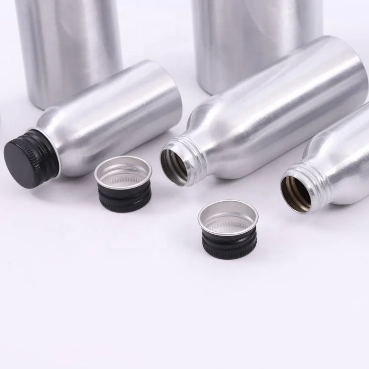 Chineses Manufacturing Aluminium Silver bottle 30ml  100ml for cosmetics with sprayer screw cap