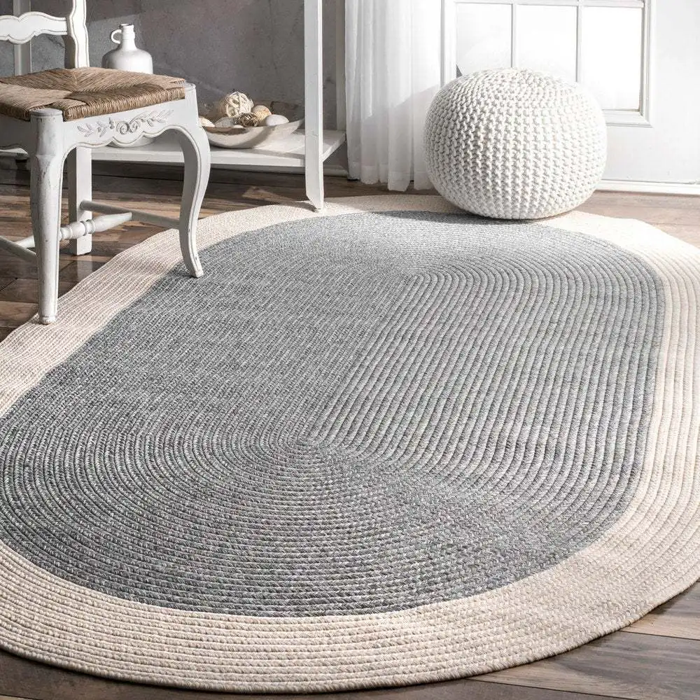 High End Pure Hand Made Decorative Rug Eco Friendly Carpet Modern Minimalist White Gray Carpet