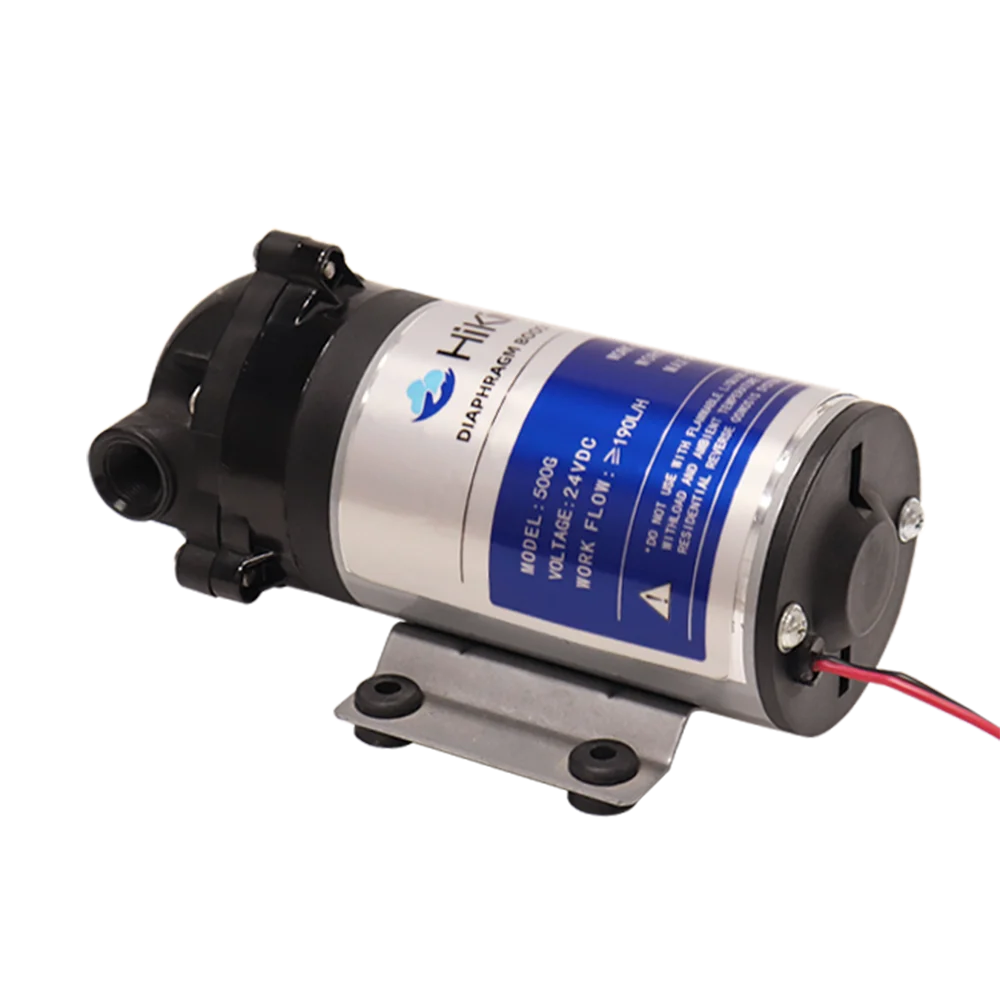 Hikins 500GPD 24VDC 3-Chamber Regular-Size 220LPH Reverse Osmosis RO Diraphragm Boost Pump For Water Purifier