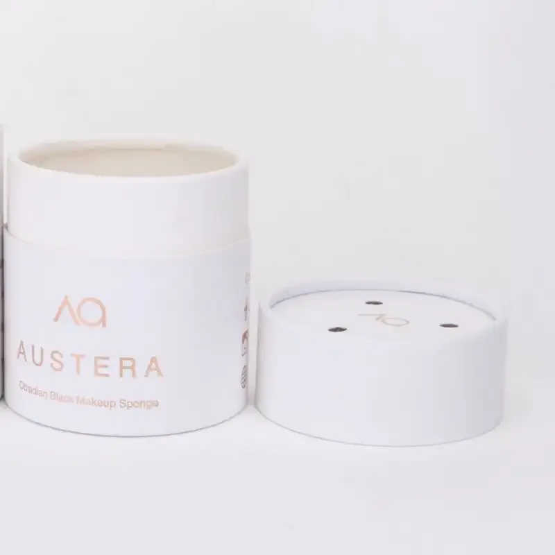 Eco friendly luxury  makeup product packaging cosmetic cardboard tube with powder shaker