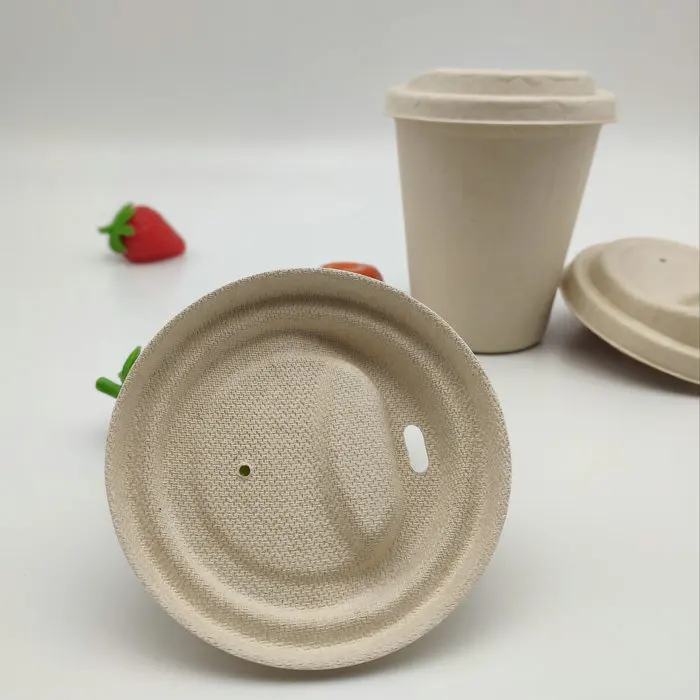 
Eco friendly Bagasse lids wholesale bagasse sugarcane lids high end with logo compostable 