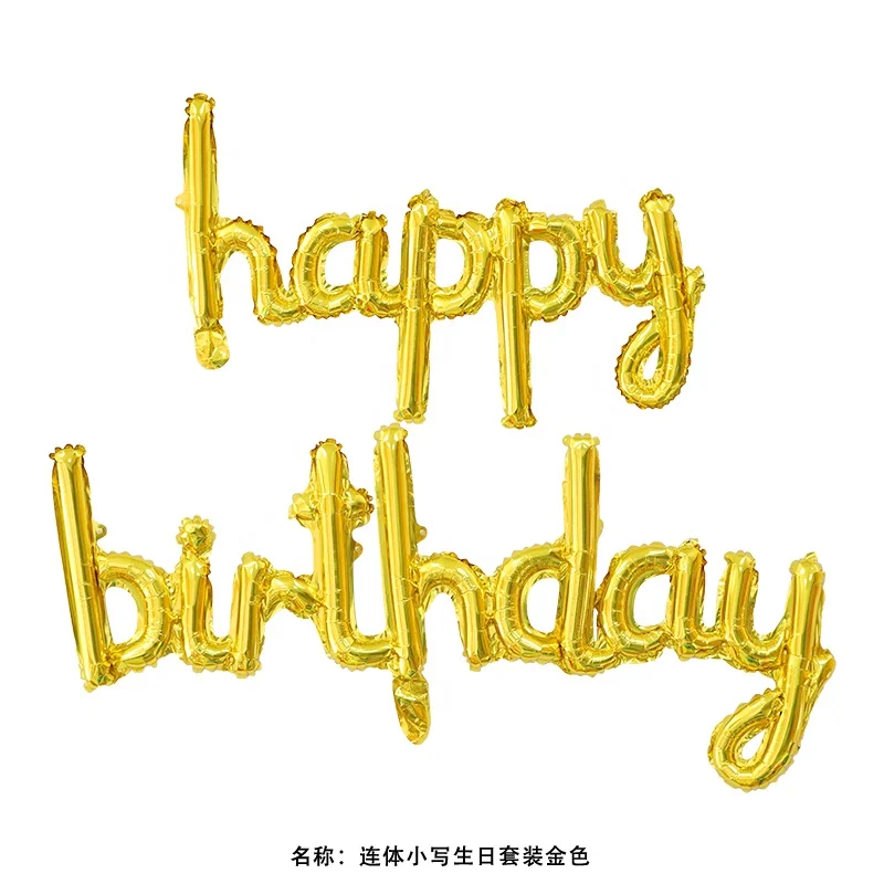 Фольгированные воздушные шары с надписью «Happy Birthday»