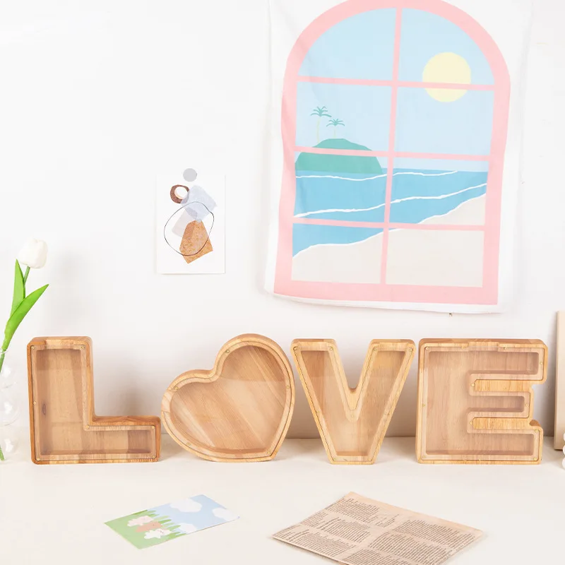 Creative26 Alphabet Wooden Money Box, Suitable for Home Decoration