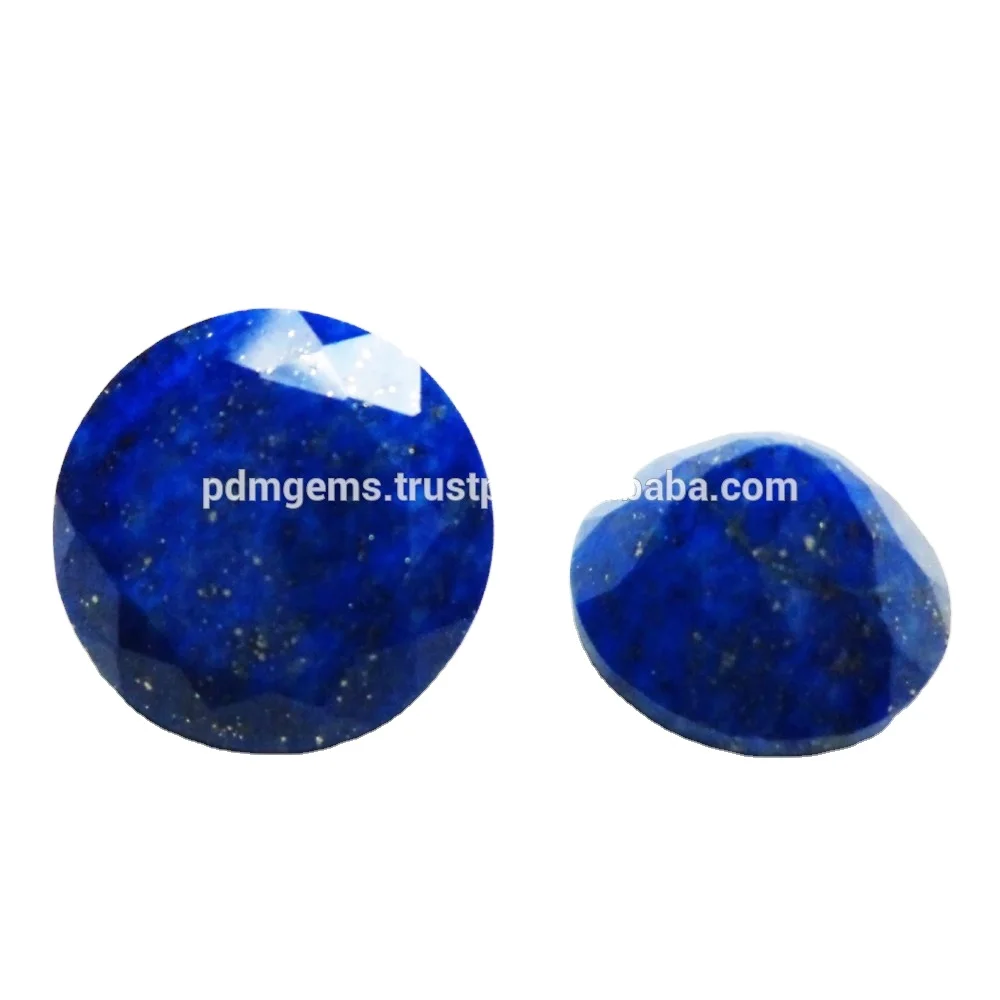Faceted Natural Lapis Lazuli Flat Back Gemstone Cabochons Blue Color Custom Size 8X8MM Lapis Lazuli Certified Loose Gemstone