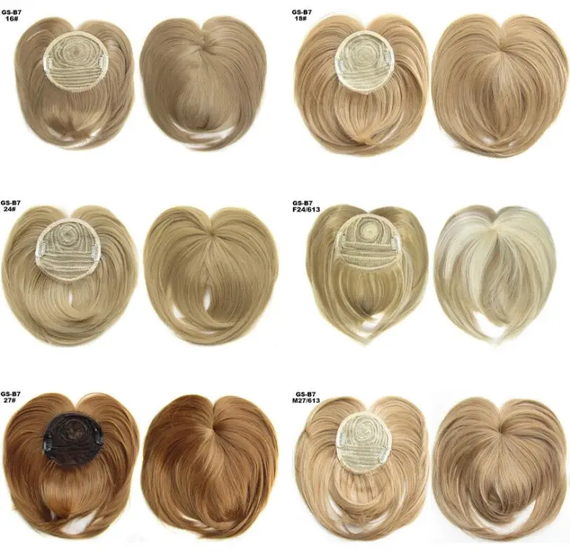 Hairpiece with edgy head and center fringe Wig bangs high temperature silk Traceless simulation fringe