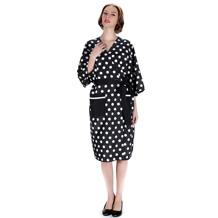 Custom Print Black Profesional Hair Salon Gown Barber Client Salon Robe