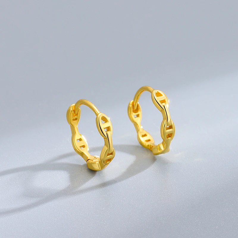 Wholesale New Fashion Cute Design Pig Nose Shape S925 Sterling Silver Geometric Small Huggie Earrings For Women