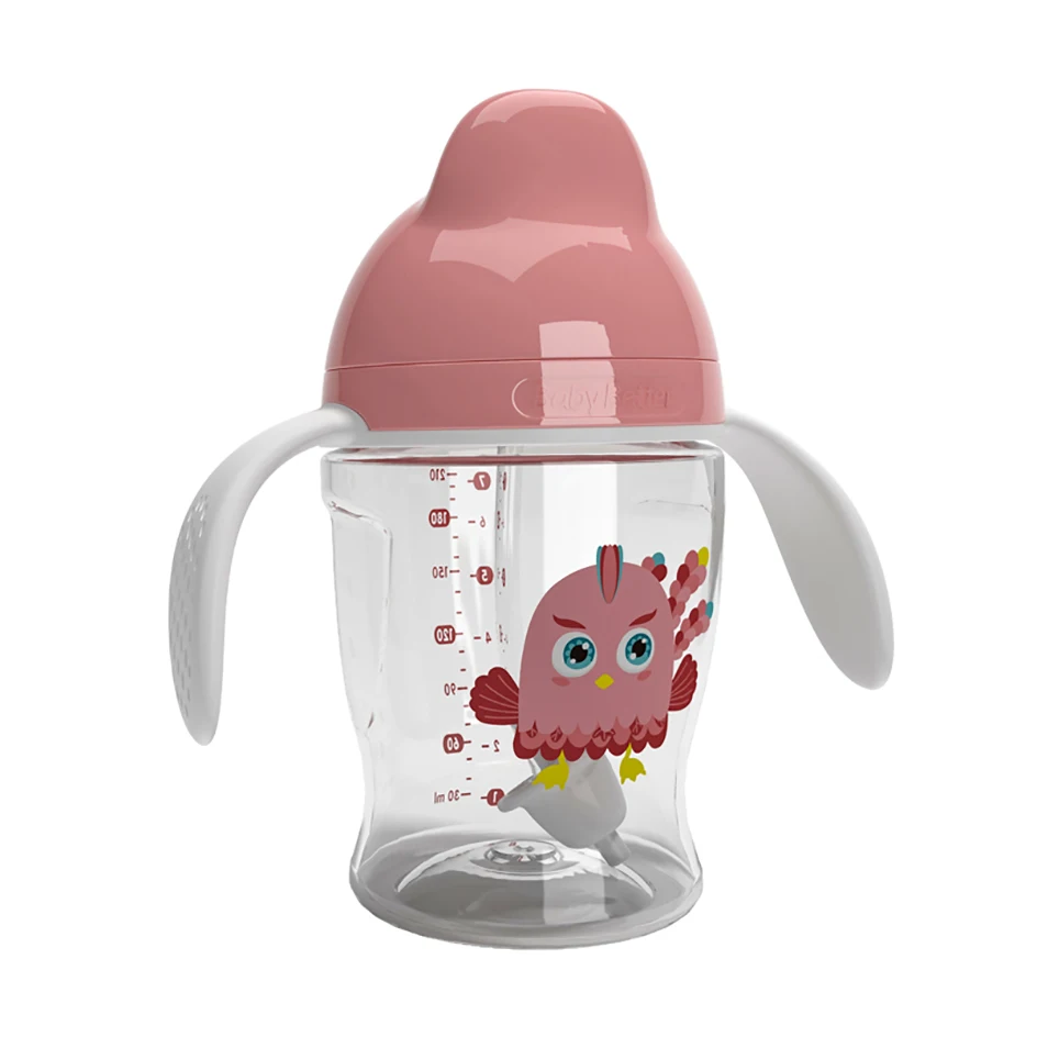 
Baosheng 280ml 10oz kids training Baby BPA free SIPPY CUP Tritan Water Bottle Feeding Spill Proof Babies Sippy Cup 