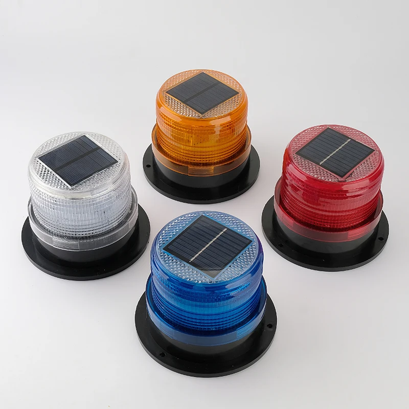 solar-powered magnetic base led strobe warning beacon lights