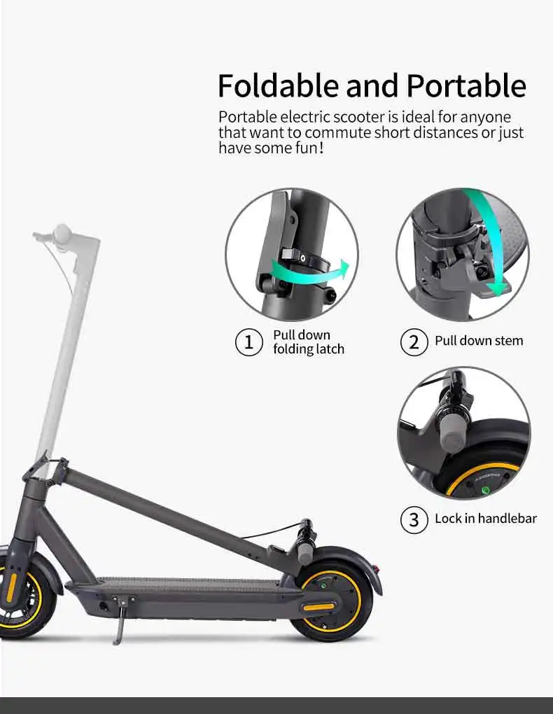 
Eu Uk Warehouse 36V 10AH 350W Skateboard Foldable Motorcycle E Scooter Adult Electric Scooter 