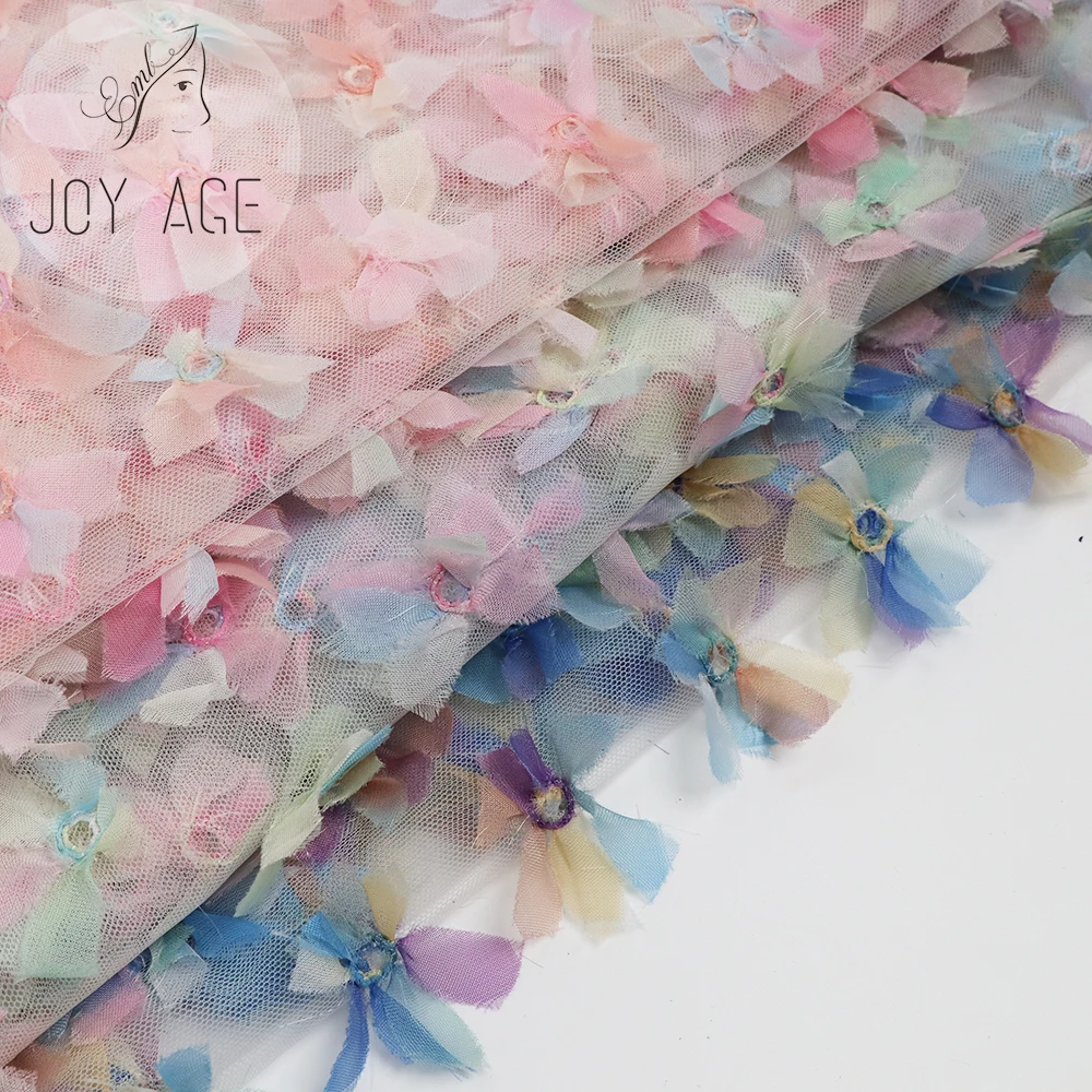 Модная вышивка Роскошная 3d Цветочная Свадебная сетка тюль вышитая граница кружевная ткань синий розовый