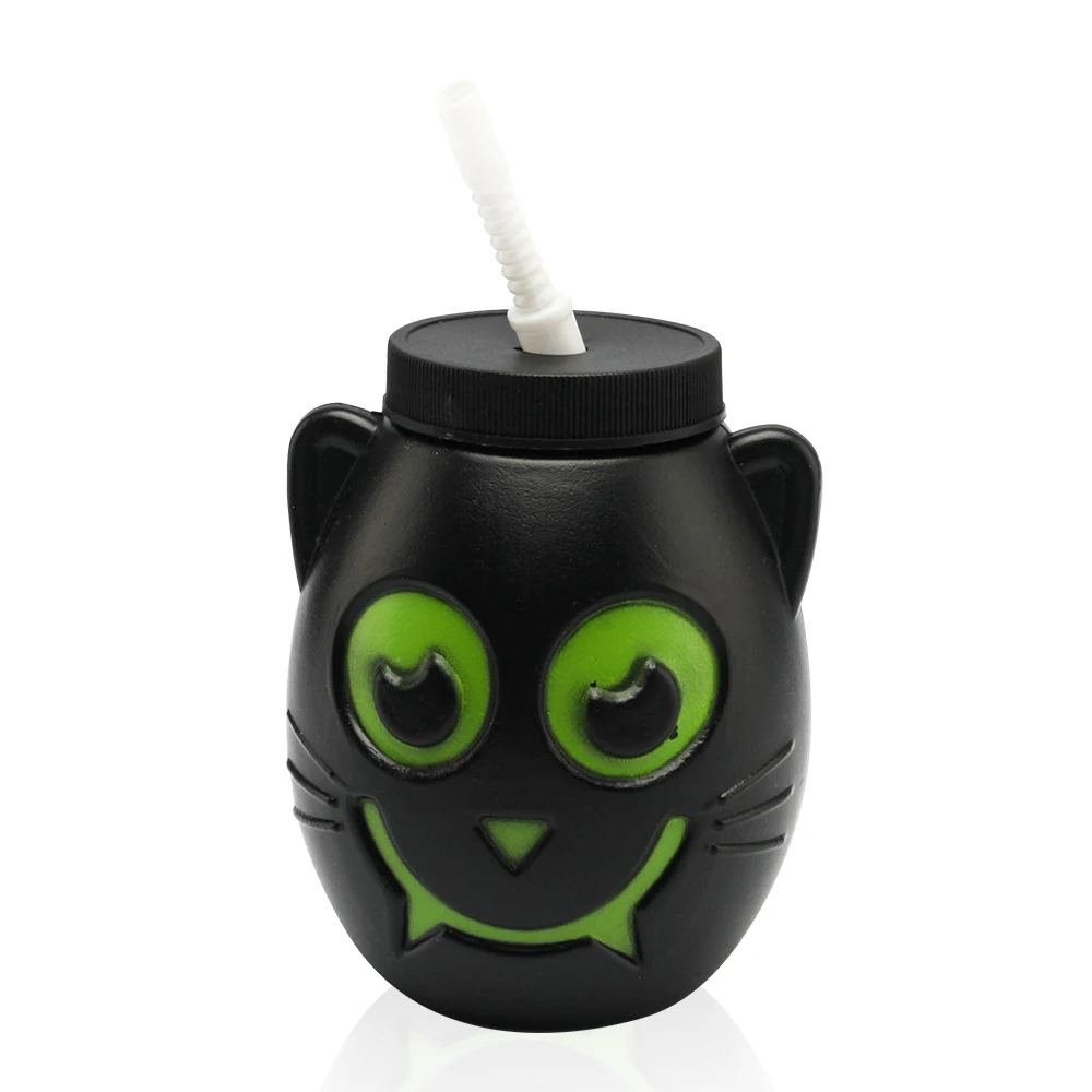 Custom cute cartoon halloween plastic kids water bottle