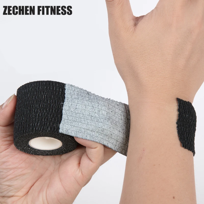 2.5cm*4.5m 5cm*4.5m 5cm*6.8m Hot Melt Glue Stretch Bandage For Sports Protection thumb Tape
