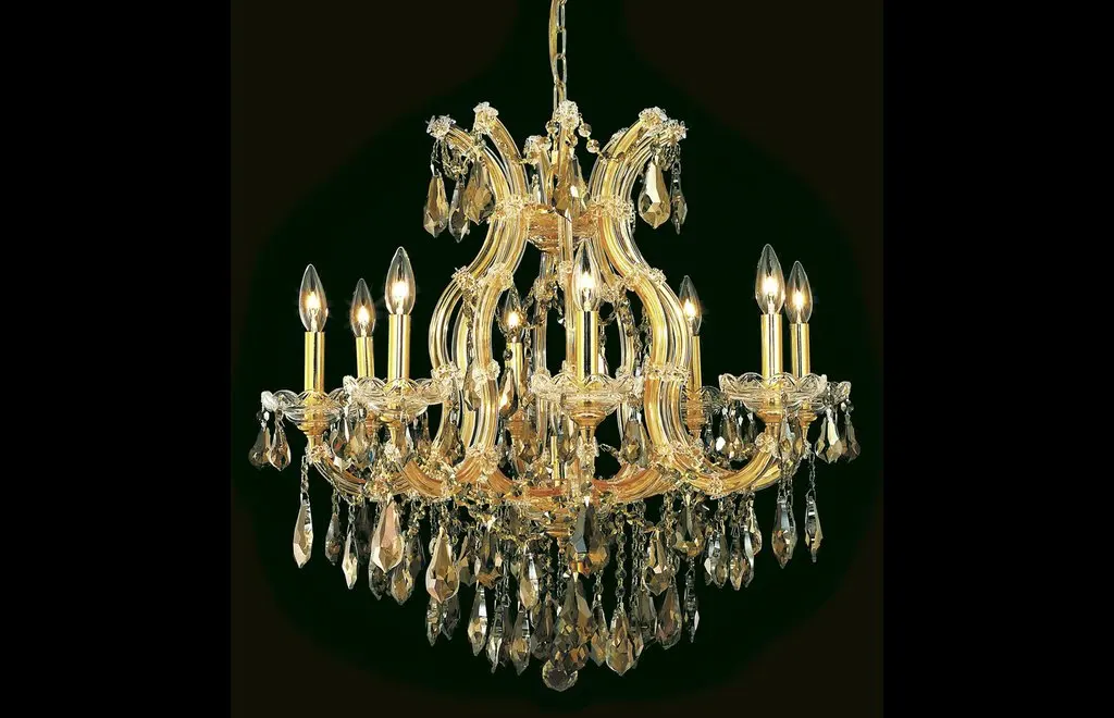 Cognac crystal golden chandelier lighting indoor decoration candle lamp chandelier wholesale price hot sale glass lighting