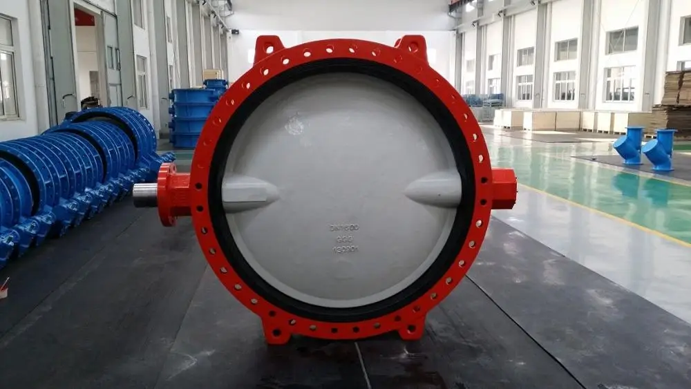 TWS DN1600 PN16 Soft Seal Concentric Double Flanged Butterfly Valve Free Shaft for Actuator