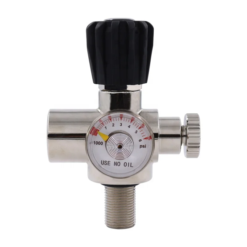 Air tank regulator Co2 cylinder On/off valve High pressure gauge 6000 psi G5/8-14 to M18*1.5 or 7/8-14UNF