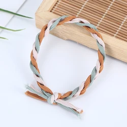 Girls Thick Knitting Knotted Elastic Hair Band High Quality Hand Made Color Matching Twist Knot Hair Tie