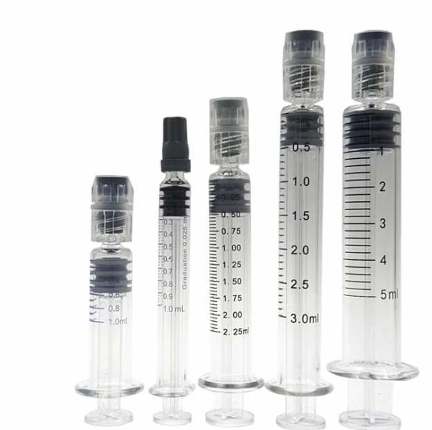 Spot Supply 2.25ml Glass Prefill Syringe Luer Lock Injection Manual Medical Dental Glass Injectable Bottle