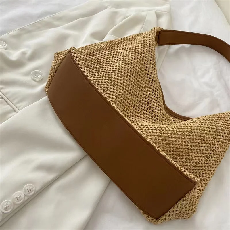 Women Leaky Cool Woven Bag Lightweight Messenger Bags Fashion Trend 2023 New for Ladies to Use Female Bags Knit String