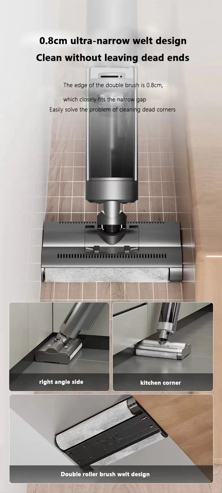 Home wireless wet and dry vacuum cleaner cordless hot air dryer floor washer rechargeable double electric mopping